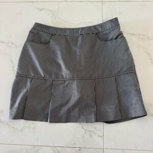 adidas Black and White Pinstripe Mini Skirt